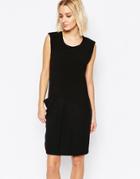 Selected Nala Sleeveless Dress With Drape Skirt - Black