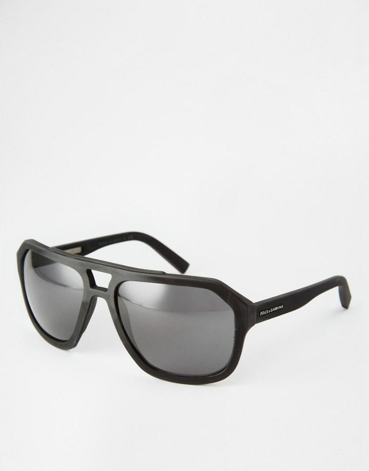 Dolce & Gabbana Flat Brow Aviator Sunglasses - Black