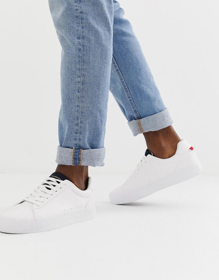 Bershka Chunky Sole Sneaker In White - White