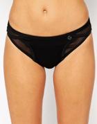 Freya Superstar Mesh Insert Classic Bikini Bottom - Black