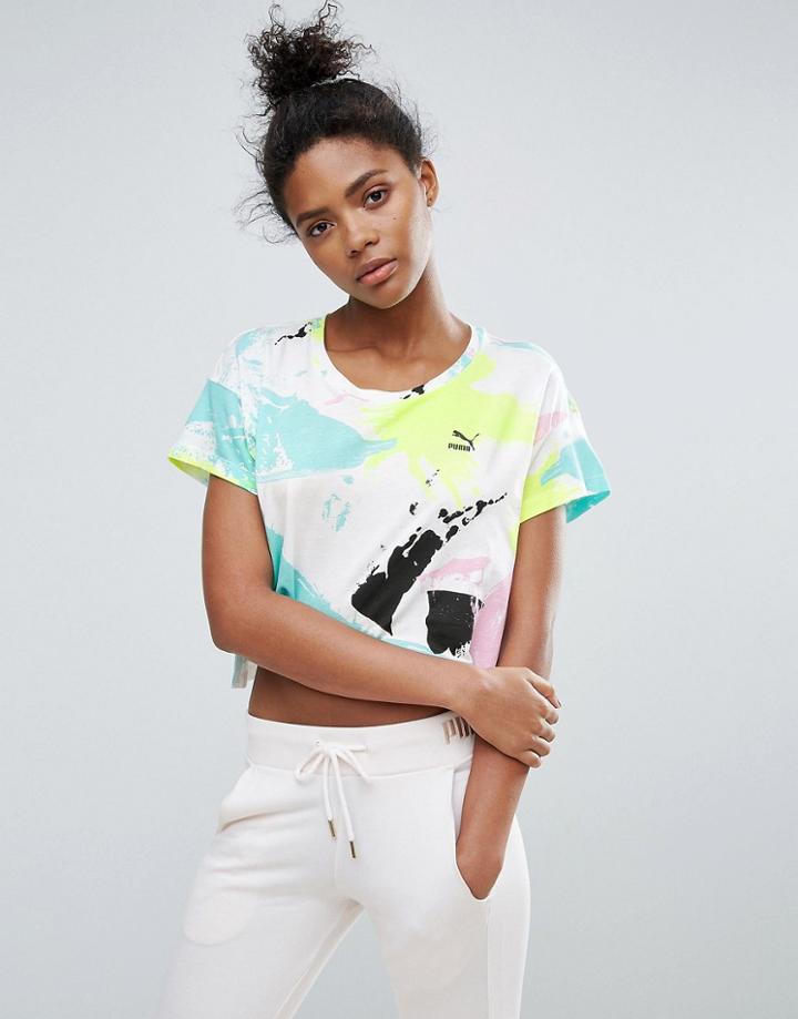 Puma Archive Logo Cropped T-shirt - White