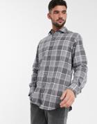 Polo Ralph Lauren Classic Fit Shirt In Gray Check Flannel With Player Logo