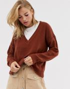 Brave Soul Kansas V-neck Sweater-brown
