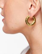 Whistles Large Textued Hoops In Gold