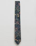Gianni Feraud Liberty Print Wild Flowers Tie - Navy