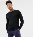 Asos Design Tall Cotton Sweater In Black