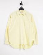 Pull & Bear Cotton Shirt In Yellow