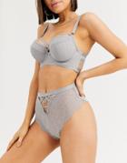 Asos Design Masako High Waist Lace Pant - Gray
