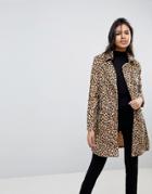 Parisian Belted Leopard Coat - Brown