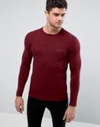 Lambretta Plain Crew Neck Knit Sweater - Red
