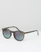 Pieces Round Sunglasses In Tortoise With Mirror Lens - Gray