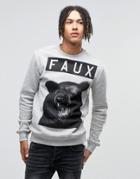 Friend Or Faux Sweatshirt - Gray