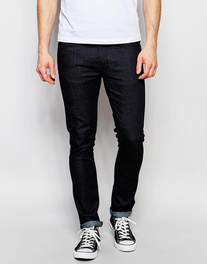 Nudie Jeans Lean Dean Slim Extreme Tapered Fit Dry Deep Dark - Dry Deep Dark