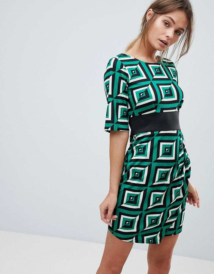 Closet Printed Dress - Green