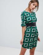 Closet Printed Dress - Green