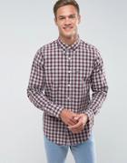 Abercrombie & Fitch Shirt Madras Check In Burgundy Plaid - Red