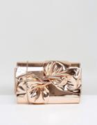 Chi Chi London Tie Up Bow Clutch Bag - Gold
