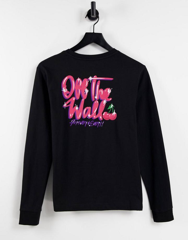 Vans Sweet Back Print Long Sleeve T-shirt In Black