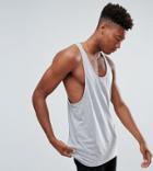 Asos Tall Relaxed Tank With Extreme Racer Back In Gray - Gray