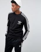 Adidas Originals Pique Ls T-shirt In Black Bq7519 - Black