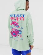 Asos Design Oversized Hoodie With Back Print-white