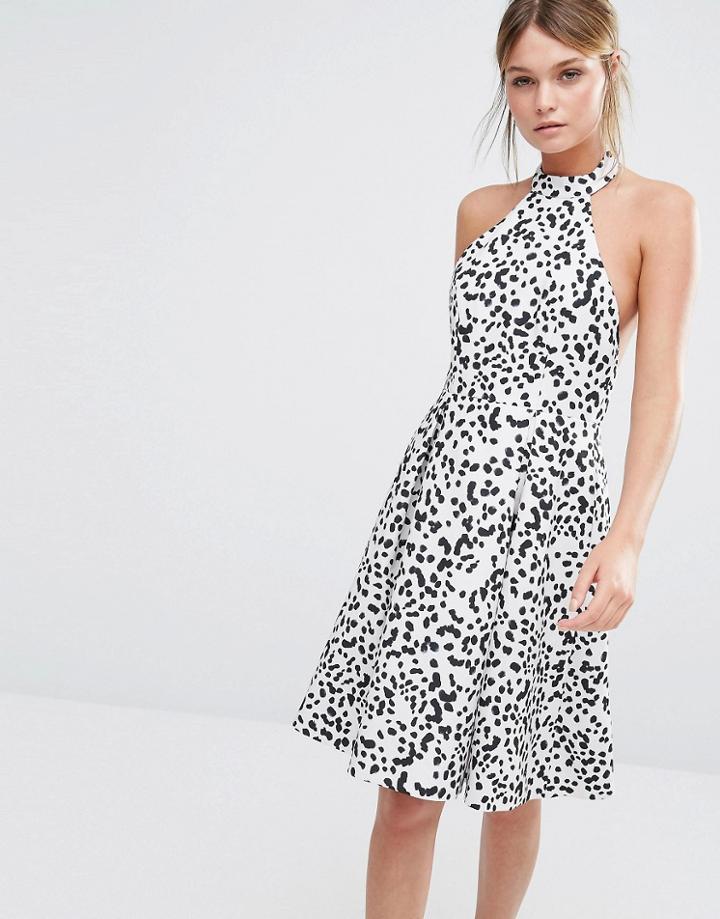 Keepsake Printed Halter Dress - Speckle Print