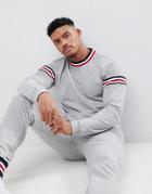 Boohooman Sweat With Tipping Detail In Gray - Gray