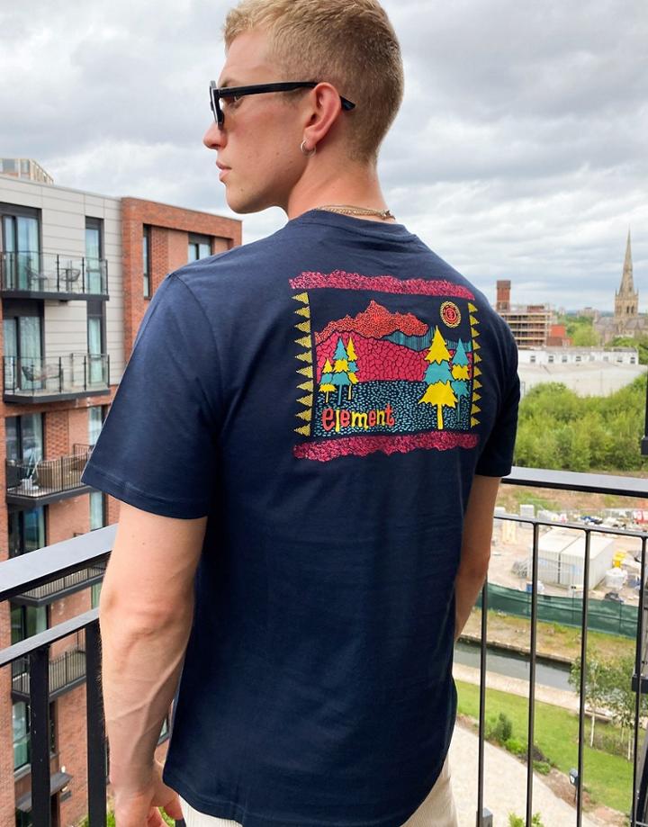 Element Altus Back Print T-shirt In Navy