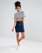 Good Vibes Bad Daze Denim Skirt - Blackindigo