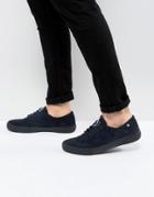 Pretty Green Suede Archer Sneakers In Navy - Navy