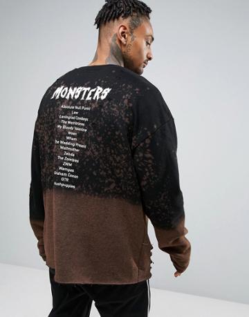 Sixth June Tour Sweatshirt With Front And Back Print - Black