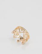 Asos Heart Crown Thumb Ring - Gold