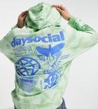 Asos Daysocial Oversized Hoodie With Back Dance Graphic And Logo Print In Green
