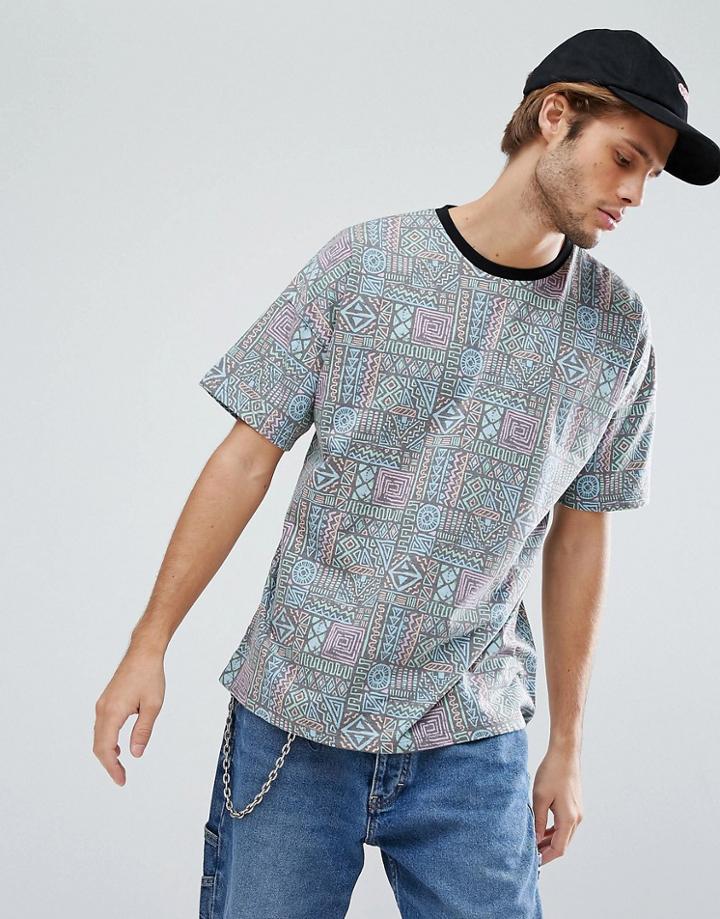 Asos Oversized T-shirt With All Over 90's Print - Multi