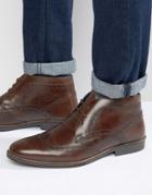 Red Tape Brogue Ankle Boots - Brown