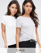 Asos T-shirt With Scoop Back 2 Pack - White