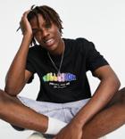 Collusion Oversized T-shirt With Varsity Print-black