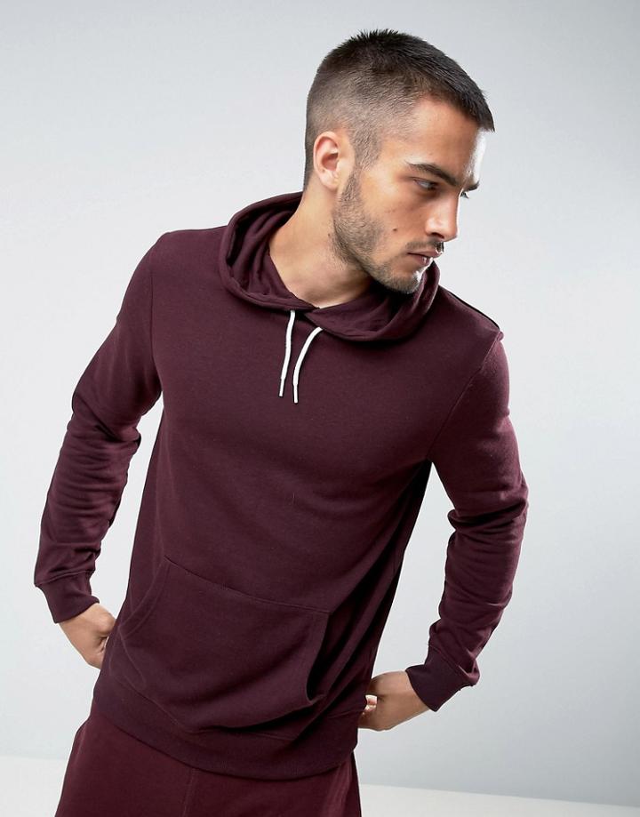 New Look Hoodie In Burgundy - Red