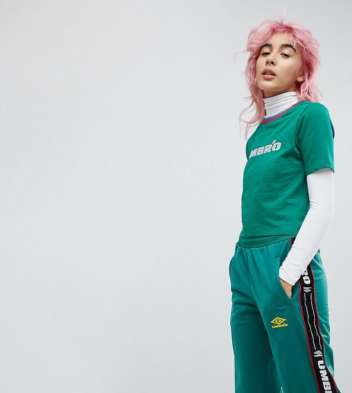 Umbro T-shirt With Sporty Trim - Green