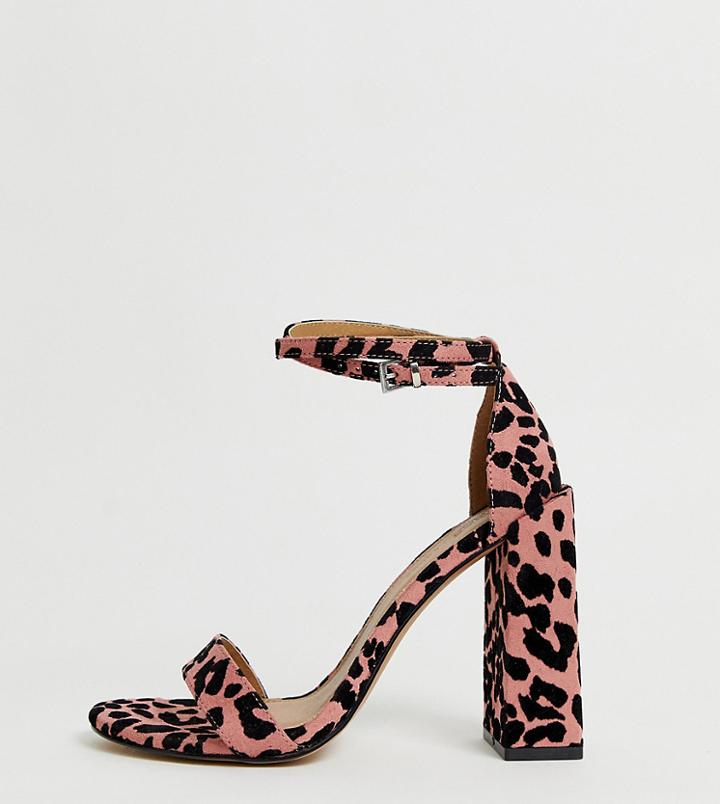 Asos Design Wide Fit Highlight Barely There Heeled Sandals - Multi
