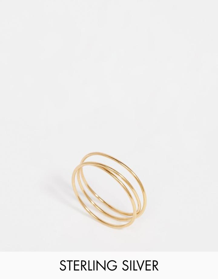 Asos Gold Plated Sterling Silver Fine Wrapped Ring - Gold