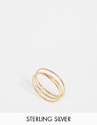 Asos Gold Plated Sterling Silver Fine Wrapped Ring - Gold