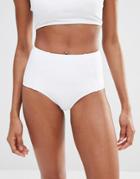 Missguided Mix & Match High Waisted Bikini Bottom - White