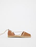 Aldo Leather Tie Leg Espadrilles - Tan