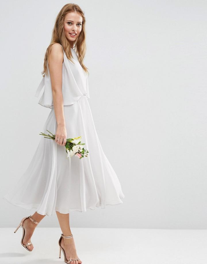 Asos Wedding Dress With Soft Double Layer - Gray