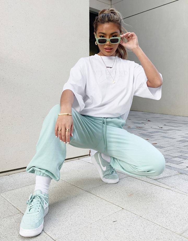 Asos Weekend Collective Boxy T-shirt With Gloss Print Logo In White