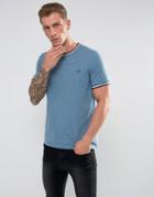 Fred Perry Slim Fit Crew Neck Twin Tipped T-shirt Blue - Blue