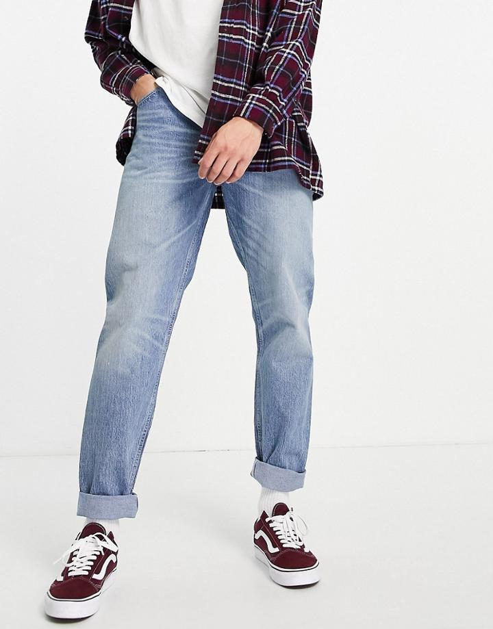 Asos Design Circular Rigid Slim Jeans In Vintage Light Wash Blue-blues