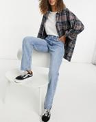 Cotton: On Dad Jeans In Mid Wash Blue-blues