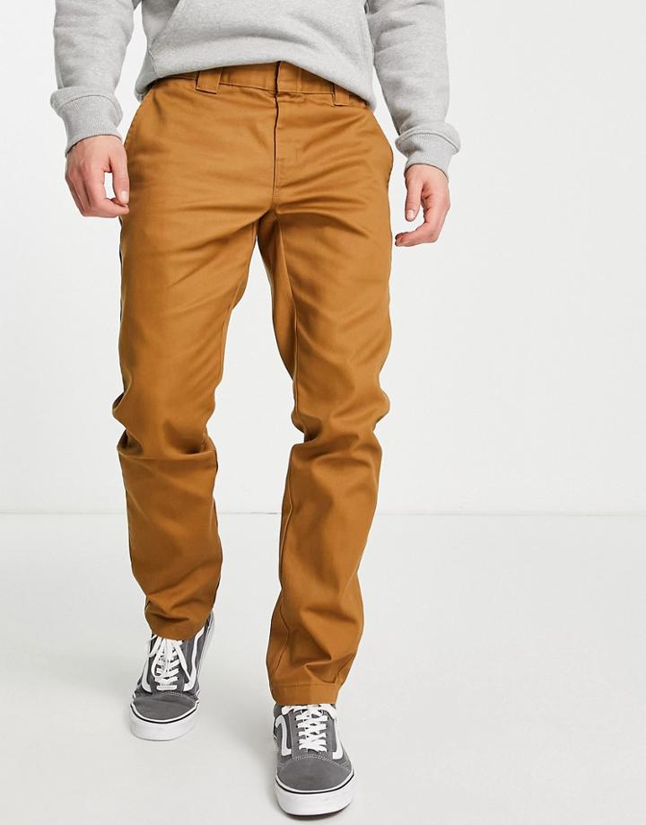 Dickies 872 Recycled Work Pants In Brown Slim Fit